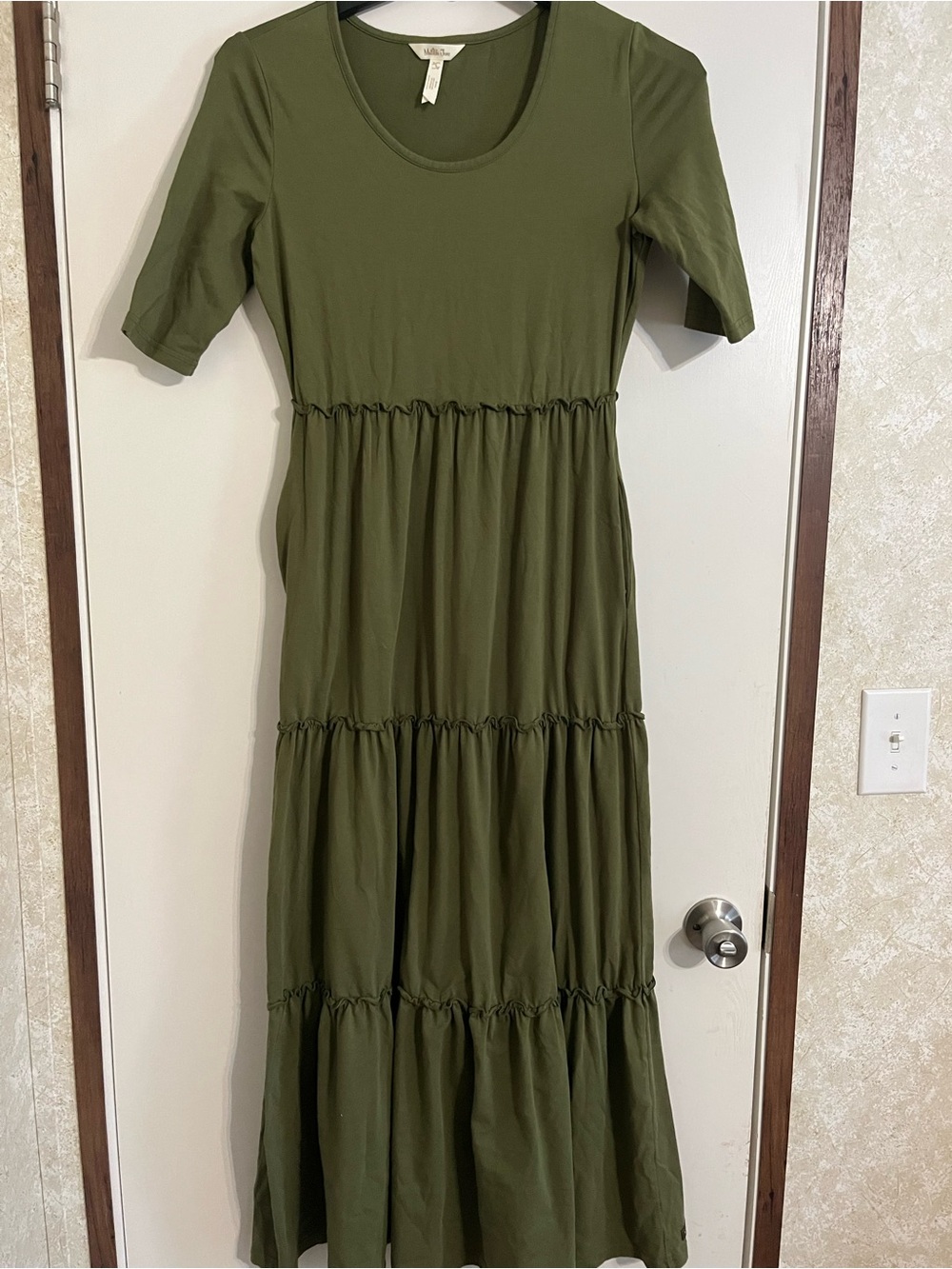 Matilda Jane Olive Green Tiered MaxiDress - Soft Casual Fit